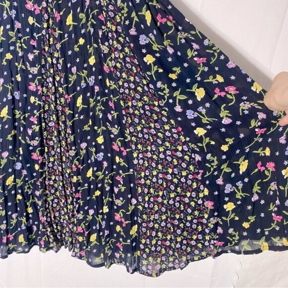 Vintage Emanuel Geraldo Black Pink Multi Floral Short Sleeve Maxi Dress L - Picture 9 of 16